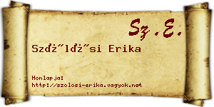 Szőlősi Erika névjegykártya